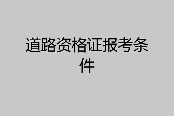 道路资格证报考条件