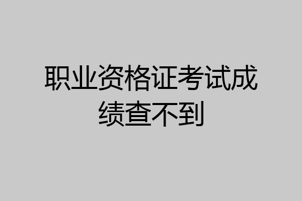 职业资格证考试成绩查不到