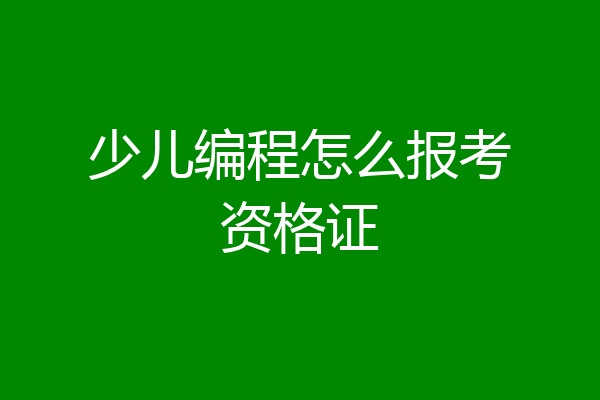 少儿编程怎么报考资格证