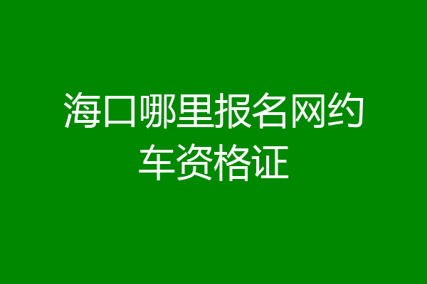 海口哪里报名网约车资格证