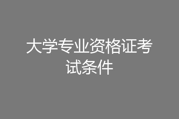 大学专业资格证考试条件