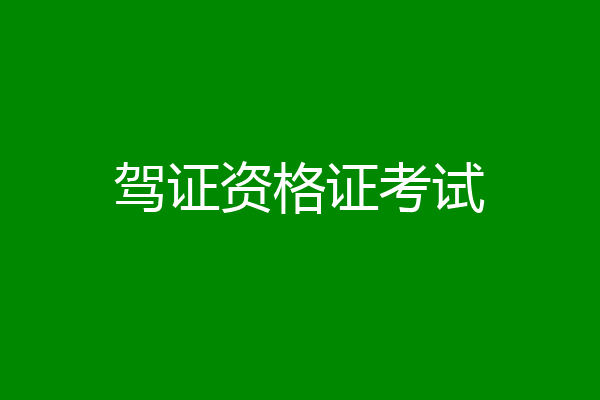驾证资格证考试