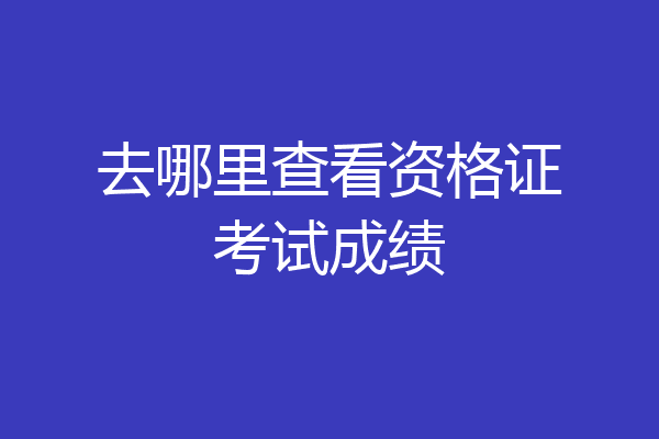 去哪里查看资格证考试成绩