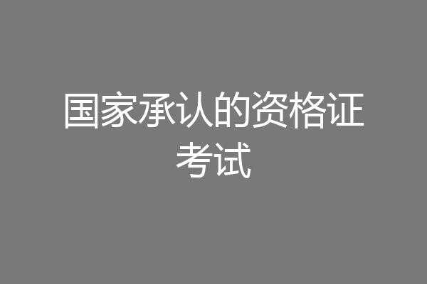 国家承认的资格证考试