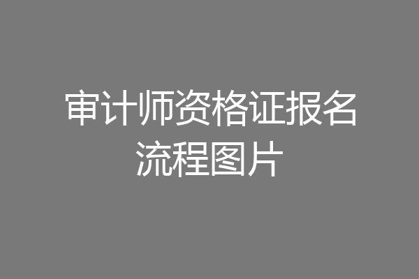审计师资格证报名流程图片