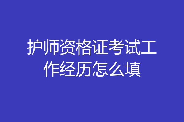 护师资格证考试工作经历怎么填