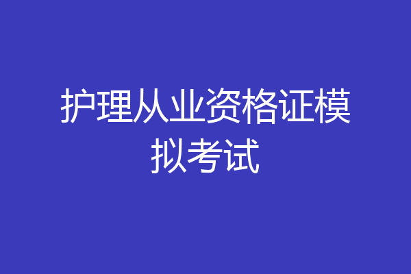 护理从业资格证模拟考试