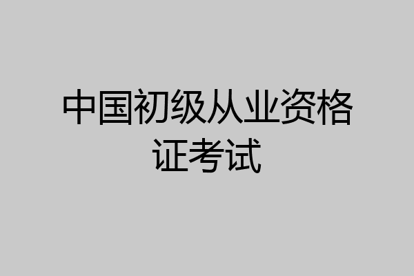 中国初级从业资格证考试