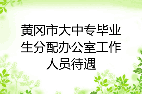 黄冈市大中专毕业生分配办公室工作人员待遇