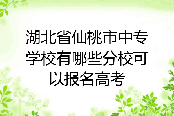 湖北省仙桃市中专学校有哪些分校可以报名高考