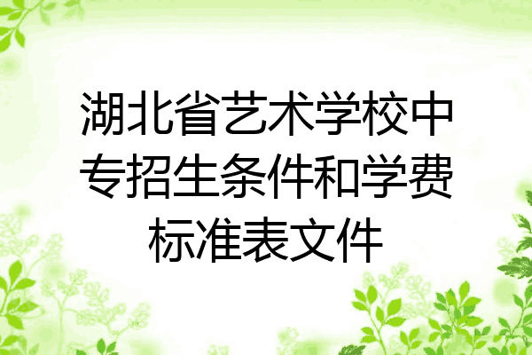 湖北省艺术学校中专招生条件和学费标准表文件
