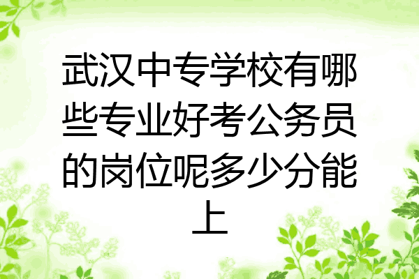 武汉中专学校有哪些专业好考公务员的岗位呢多少分能上