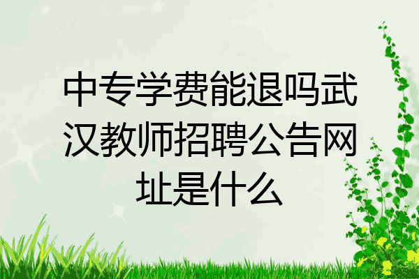 中专学费能退吗武汉教师招聘公告网址是什么