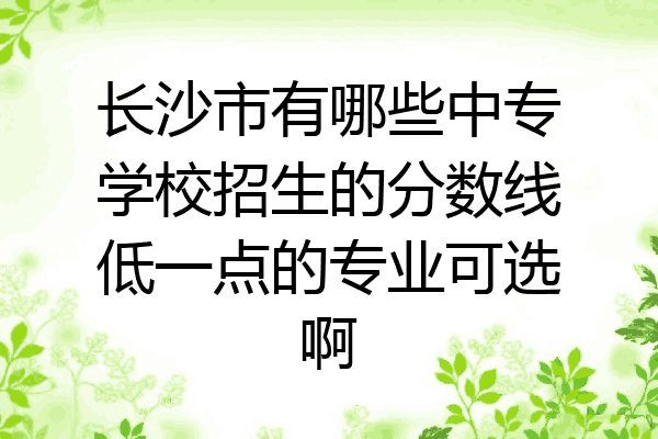 长沙市有哪些中专学校招生的分数线低一点的专业可选啊