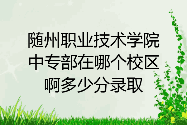 随州职业技术学院中专部在哪个校区啊多少分录取