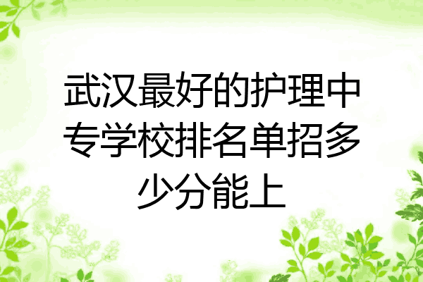 武汉最好的护理中专学校排名单招多少分能上