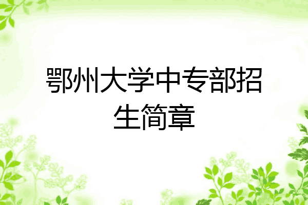 鄂州大学中专部招生简章