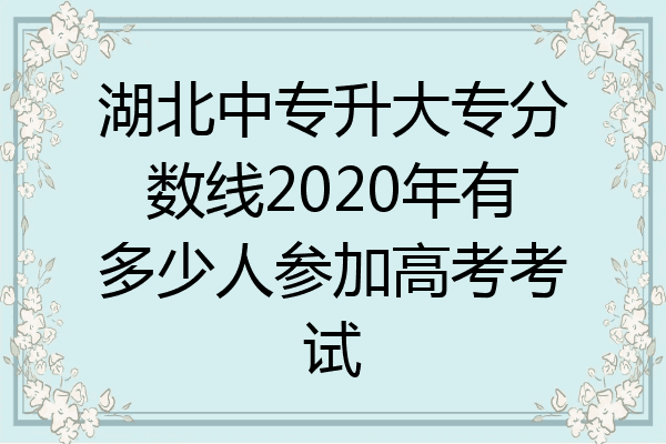 湖北中专升大专分数线2020年有多少人参加高考考试