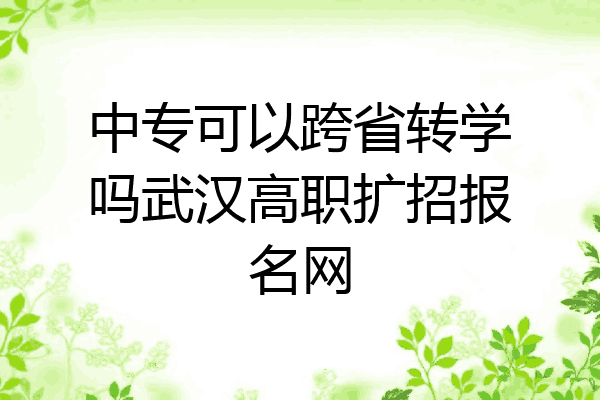 中专可以跨省转学吗武汉高职扩招报名网