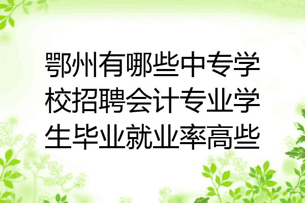 鄂州有哪些中专学校招聘会计专业学生毕业就业率高些