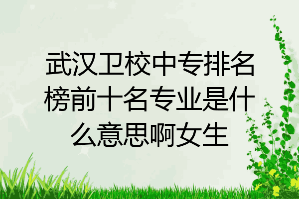 武汉卫校中专排名榜前十名专业是什么意思啊女生