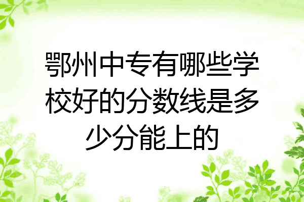 鄂州中专有哪些学校好的分数线是多少分能上的