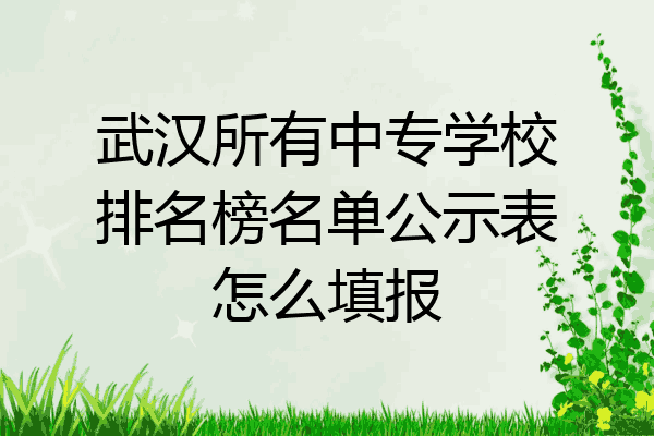 武汉所有中专学校排名榜名单公示表怎么填报