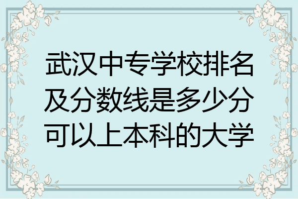 武汉中专学校排名及分数线是多少分可以上本科的大学