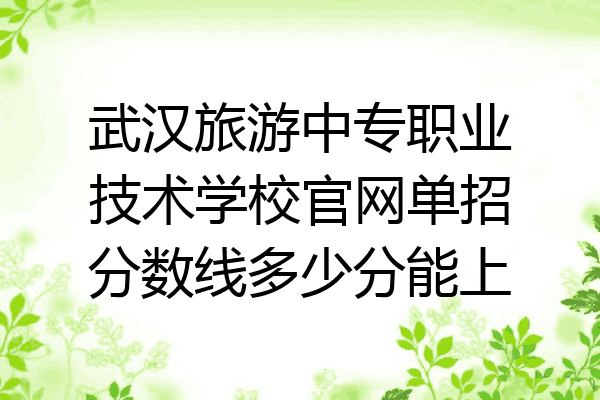 武汉旅游中专职业技术学校官网单招分数线多少分能上
