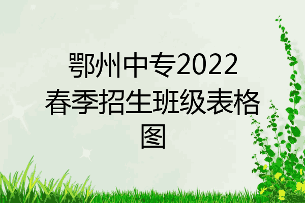 鄂州中专2022春季招生班级表格图