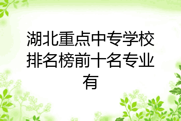 湖北重点中专学校排名榜前十名专业有