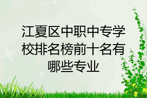 江夏区中职中专学校排名榜前十名有哪些专业