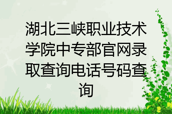 湖北三峡职业技术学院中专部官网录取查询电话号码查询