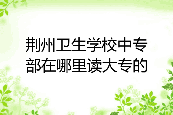 荆州卫生学校中专部在哪里读大专的