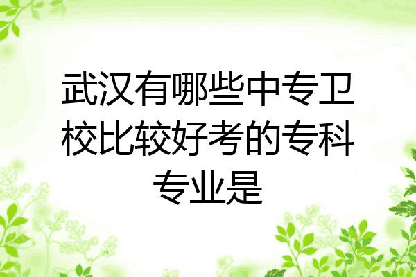 武汉有哪些中专卫校比较好考的专科专业是