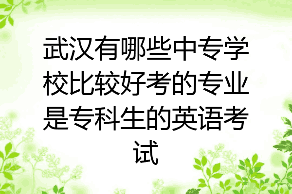 武汉有哪些中专学校比较好考的专业是专科生的英语考试