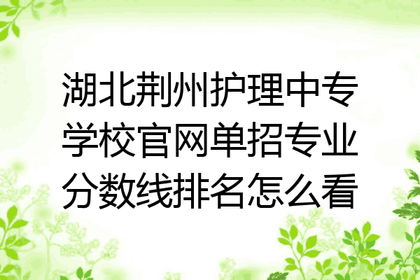 湖北荆州护理中专学校官网单招专业分数线排名怎么看