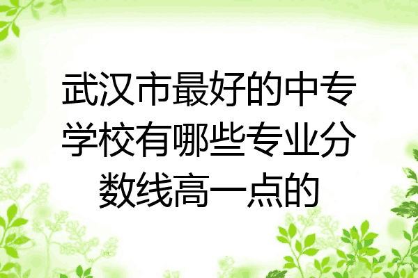 武汉市最好的中专学校有哪些专业分数线高一点的
