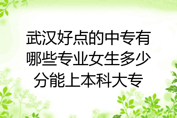 武汉好点的中专有哪些专业女生多少分能上本科大专