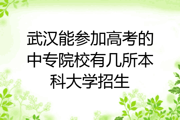 武汉能参加高考的中专院校有几所本科大学招生