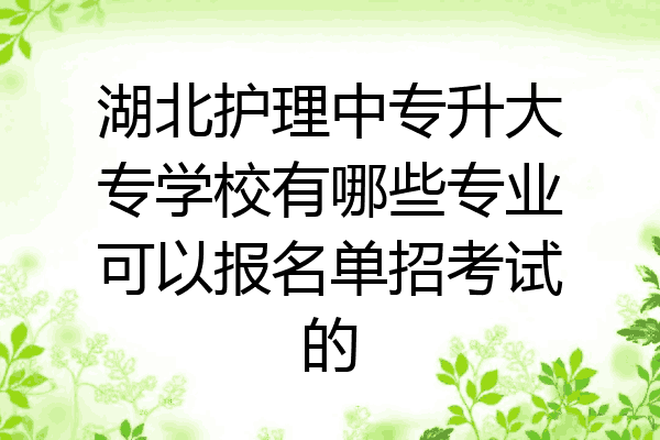 湖北护理中专升大专学校有哪些专业可以报名单招考试的