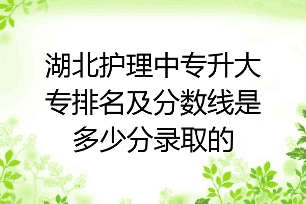 湖北护理中专升大专排名及分数线是多少分录取的