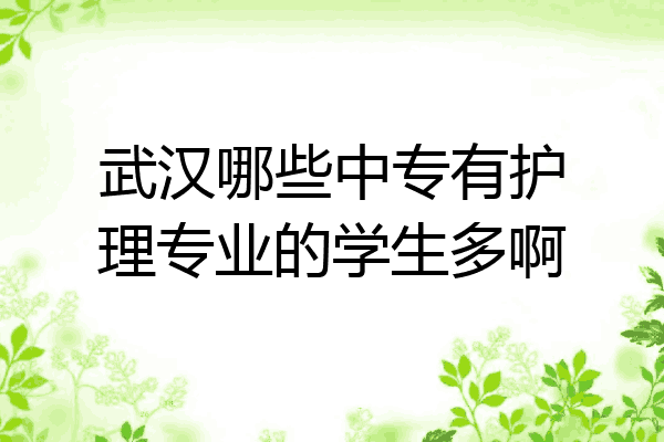 武汉哪些中专有护理专业的学生多啊