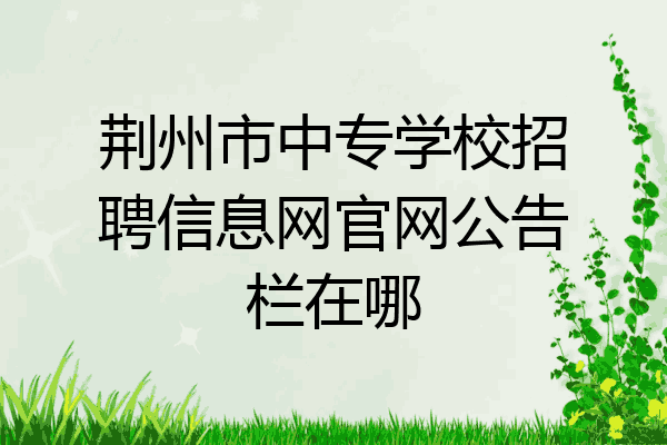 荆州市中专学校招聘信息网官网公告栏在哪