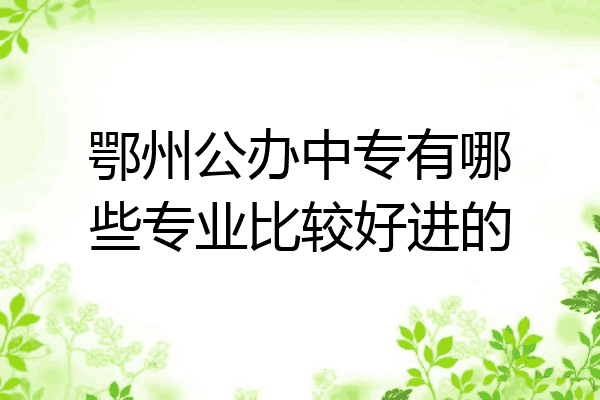 鄂州公办中专有哪些专业比较好进的