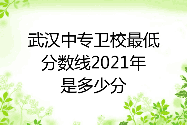武汉中专卫校最低分数线2021年是多少分