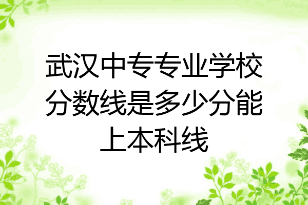 武汉中专专业学校分数线是多少分能上本科线