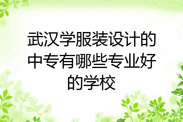 武汉学服装设计的中专有哪些专业好的学校