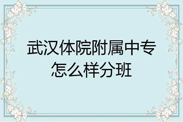 武汉体院附属中专怎么样分班