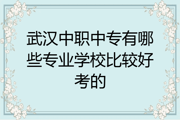 武汉中职中专有哪些专业学校比较好考的